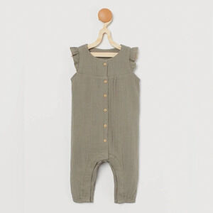 NWT H&M Baby Exclusive Organic Cotton Romper in Khaki Green | size 2-3 years